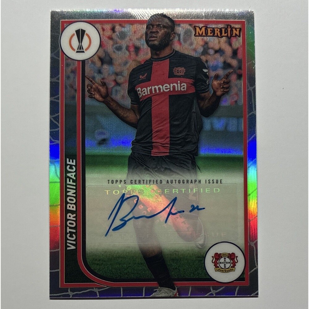 Topps 2023-24 Merlin UEFA Club Competitions Victor Boniface AU-VB Autograph